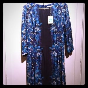 Boden Dress with Blue and Teal Print